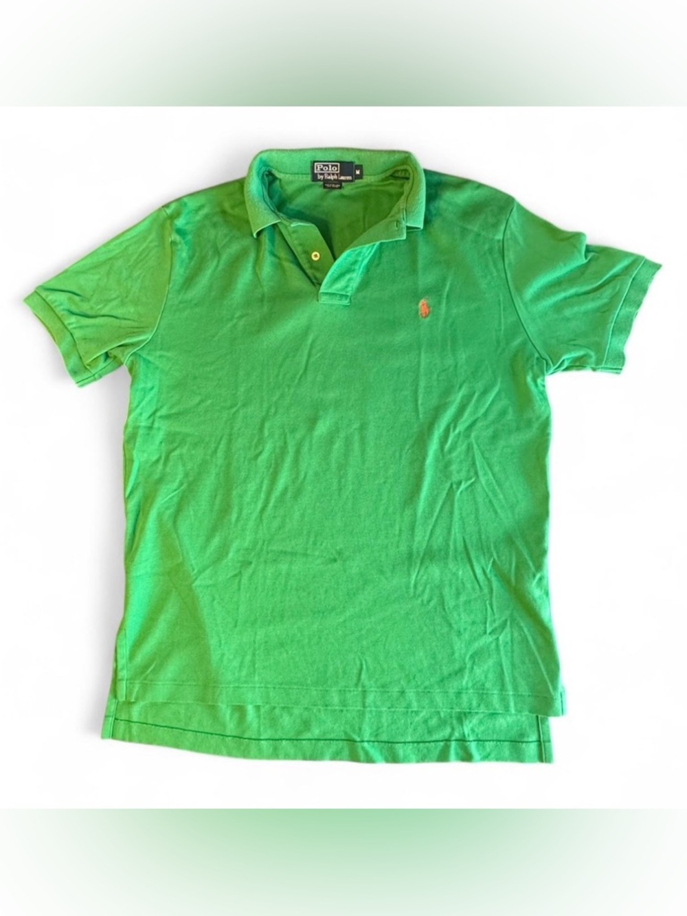 Polo Ralph Lauren Green Cotton Medium short sleeve Shirt Pony Logo Mens